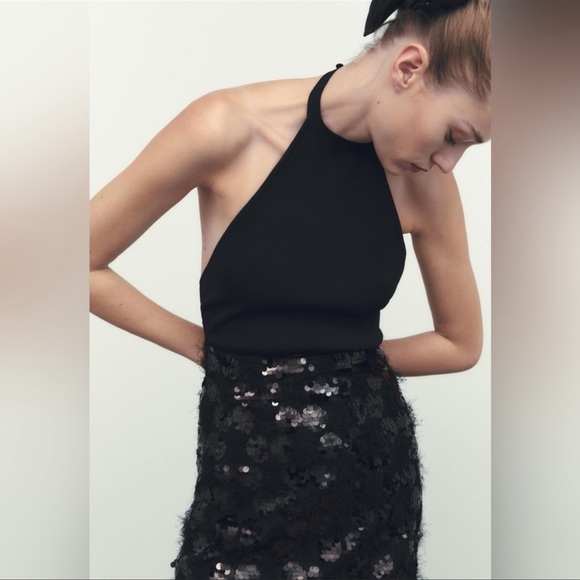 Zara Limited edition sequin knit halter dress - Picture 1 of 3